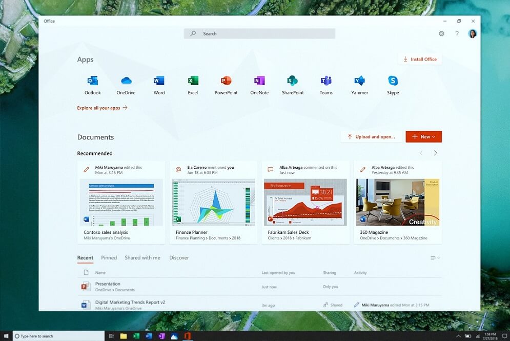 Office app for Windows 10